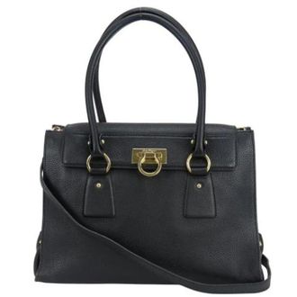 Ferragamo Pre-owned Gancini dh-21 Handtas - Dames - Vintage Handtas - Zwart - ONE Size - Leer - Vintage
