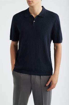 Theory Cable Knit in Light Bilen Polo in Dark Eclipse at Nordstrom, Size Xx-Large