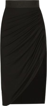 Dolce & Gabbana Zwarte Gedrapeerde Asymmetrische Minirok - Dames - Midirokken - Zwart - M - Rokken
