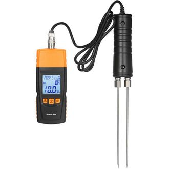 Elle Medidor Digital De Humedad 3 En 1 Para Le&ntilde;a, Analizador De Contenido De Humedad De La Le&ntilde;a, Medidor De Temperatura Ambiente + Humedad + Humedad De La 