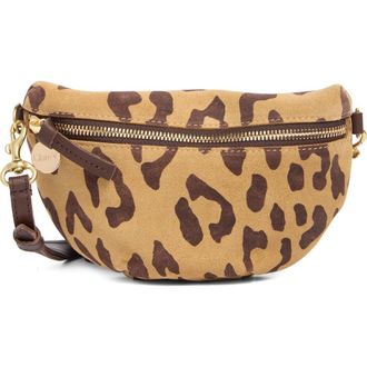 Clare Vivier Petite Pablo Cat Suede Belt Bag in Lark/Brown at Nordstrom
