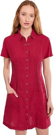 Xcvi Mikel Dress Womens Dress Red Garnet : LG (US 12-14), Linen