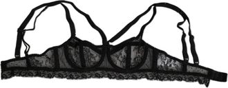 Dolce & Gabbana Zwarte Bloemenkant Balconcino Beha Ondergoed - Dames - BHs - Zwart - M - Nylon - Ondergoed