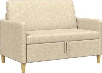 vidaXL Sof&aacute; Con Almacenamiento Crema 122 X 78 X 87 Cm Poli&eacute;ster Vidaxl