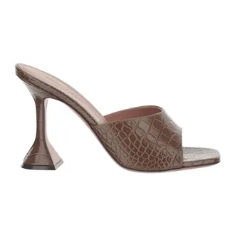 Amina Muaddi Heeled Mules, female, Brown, Size: 7 1/2 US Lupita Slipper 95