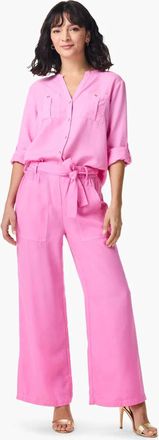 Nic+Zoe Priscilla Drapey Utility Wide Leg Pants In Pink Lotus