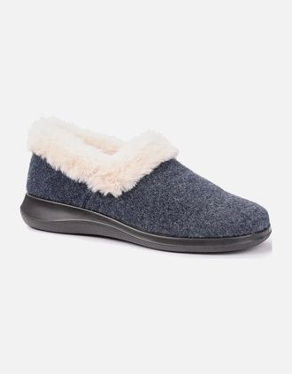 Hotter Womens Snug II Womens Warmlined Slippers - Navy - Size: 5