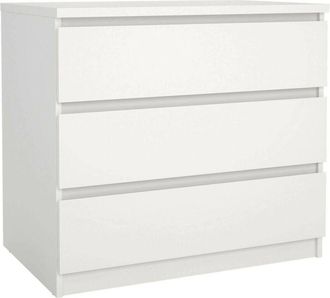 Dmora Dmora - Cajonera Aglae, Cómoda multiusos, Cómoda de dormitorio, Gabinete con cajones, 77x50 h70 cm, Blanco
