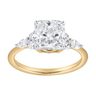 LuvMyJewelry Victoria 14K Gold 2.30 Ct Cushion Lab Grown Diamond Engagement Ring in 14K Yellow Gold at Nordstrom, Size 7