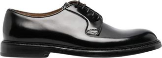 Doucal's Satijnen Leren Derby Schoen - Heren - Nette schoenen - Zwart - 40 EU - Satijn - Schoenen