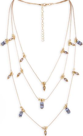 Saachi Colorful Bead Charm Layered Necklace in Dark Blue at Nordstrom Rack