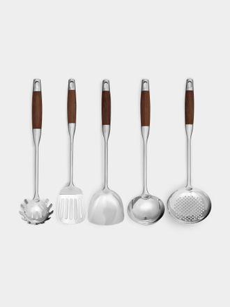 Lorenzi Milano Walnut Cooking Utensils (Set of 5)