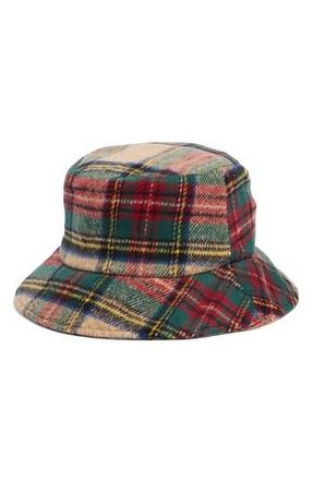 Steve Madden Tartan Plaid Bucket Hat in Ivory Multi at Nordstrom Rack