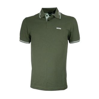 HUGO BOSS Tops, Heren, Groen, S, Katoen, Groen Gestreept Poloshirt