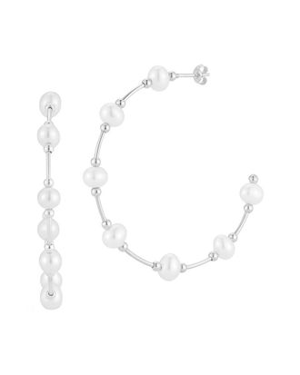Sphera Milano Silver 5.5Mm Pearl Hoops Hoops