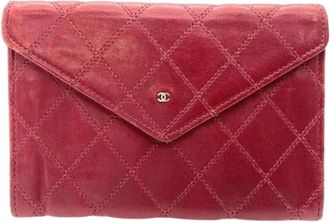 Chanel Pre-owned Kaarthouder - Dames - Vintage Accessoires - Rood - ONE Size - Leer - Vintage