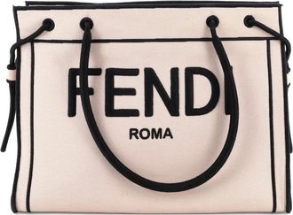 Fendi Roma Shopper kleine canvas shopper - Zwart