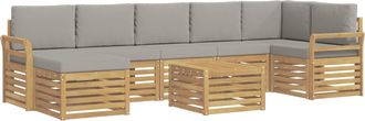 vidaXL Conjunto De Sof&aacute;s De Exterior 8 Uds. Blanco Y Gris Claro Vidaxl