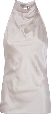 Balmain Halterneck Crepe Satin Top
