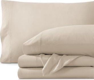 Bare Home Organic Cotton Jersey Sheet Set in Sand at Nordstrom, Size Twin X-Long