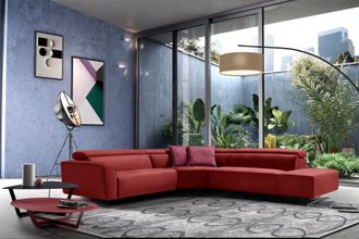 Egoitaliano Ecksofa »Stefanie-e, Designsofa der Extraklasse, bequem mit hohem Sitzkomfort« mit Relaxfunktion und verstellbaren Kopfteilelementen