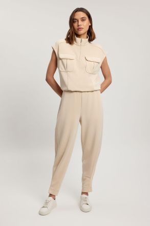 Karen Millen Womens Premium Luxe Barrel Leg Jogger - Cream Polyamide - Size X-Small