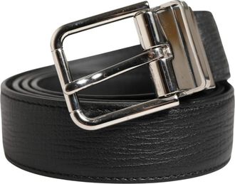 Dolce & Gabbana Cintura classica in pelle con fibbia metallica - - Accessories - Uomo - Nero - ONE SIZE