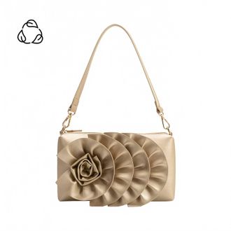 Melie Bianco Womens Florence Recycled Vegan Shoulder Bag In Gold