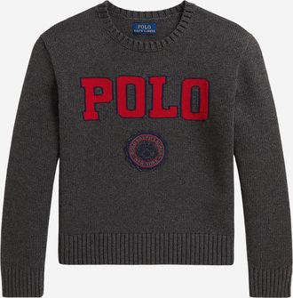 Polo Ralph Lauren Boys Cotton Jumper With Logo Dark Grey Sweater