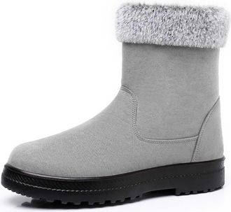 Generic Winter Boots for Women Plush Lined Insulated Cosy Boot for Cold Weather Slip Resistant Outdoor Thermal Ankle Boots Warm Casual Comfortable Everyday Fo