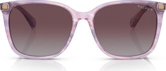 Ralph Lauren 56mm Polarized Square Sunglasses in Striped Purple /Violet Polar at Nordstrom