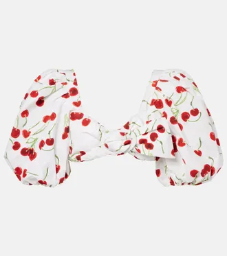 Adriana Degreas Printed cotton bandeau top