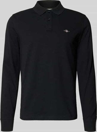 GANT Regular Fit Poloshirt mit Label-Stitching in Black, Gr&ouml;&szlig;e XXXL