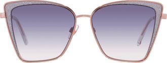 Betsey Johnson Silver Butterfly Ladies Sunglasses 10266006.CGR SILSIL