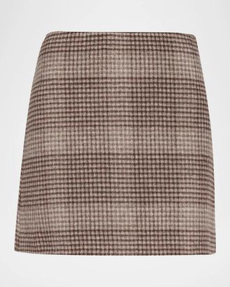 Theory Plaid Tweed Mini Skirt