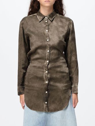 Diesel C-Lavel Long-Sleeved Satin Shirt with Classic Collar