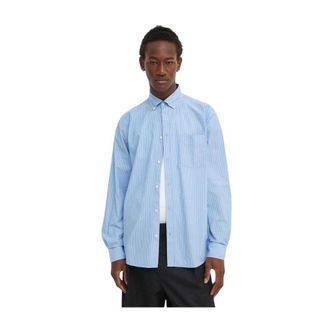 Les Deux Shirt met streepjespatroon - Heren - Casual Overhemden - Blauw - S - Katoen - Overhemden