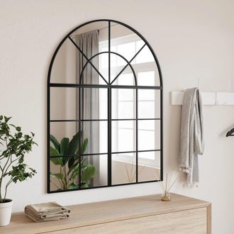 Berkfield Home Wall Mirror Black 80x100 cm Arch Iron
