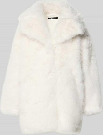 Gina Tricot Mantel aus Kunstfell mit Reverskragen in Weiss, Gr&ouml;&szlig;e L