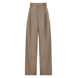 Loewe Cotton and Silk Pleated Trousers, Brand Size 36 ( US Size 4 )