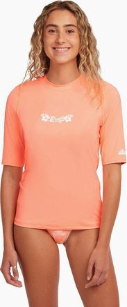 O'Neill Womens ONeill Womens Skins Short Sleeve Rash Vest - Orange - Size: 18/16