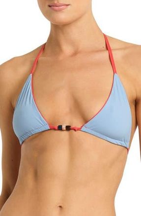 Bond-Eye Indi Reversible Triangle Bikini Top in Clay/Airy Blue at Nordstrom Rack, Size X-Small/small