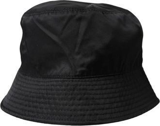 Dolce & Gabbana Accessoires, Heren, Zwart, ONE Size, Bucket Hat met Logo-Borduurwerk