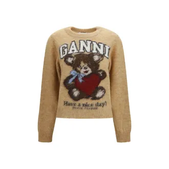 Ganni Beige Polyamide Womens Sweatshirt
