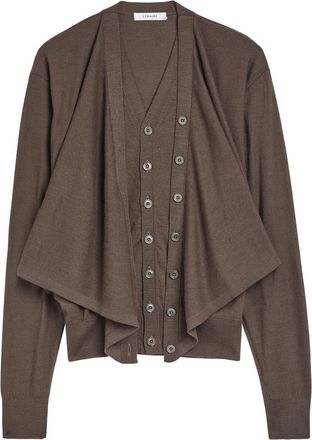 Christophe Lemaire Trompe Loeil Wool-blend Cardigan - Brown - Xxs (UK4 / Xxs)