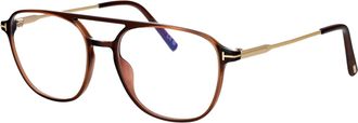 Tom Ford FT5874-B Injected Brown Eyeglasses - Brown