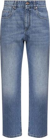 Brunello Cucinelli Retro Five-Pocket Broek - Dames - Regular Fit Jeans - Blauw - M - Katoen - Jeans
