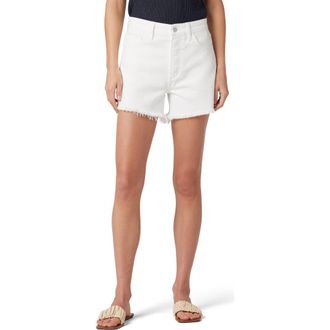 Joe's The Jessie Frayed High Waist Relaxed Denim Shorts in White at Nordstrom, Size 23