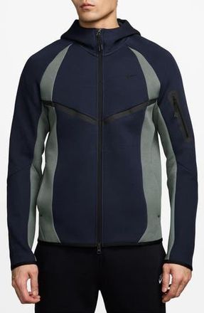 Nike Tech Colorblock Full Zip Fleece Windrunner Jacket in Obsidian/Clay Green at Nordstrom Rack, Size Xx-Large