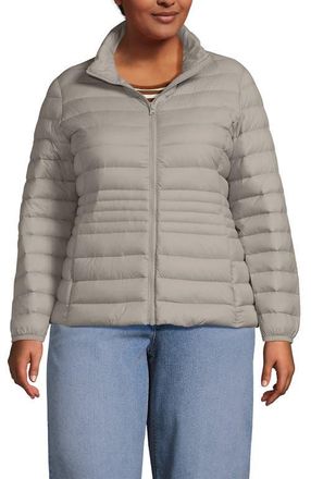 Lands End Wanderweight Ultralight Packable Down Jacket in Soft Mushroom at Nordstrom, Size 2X